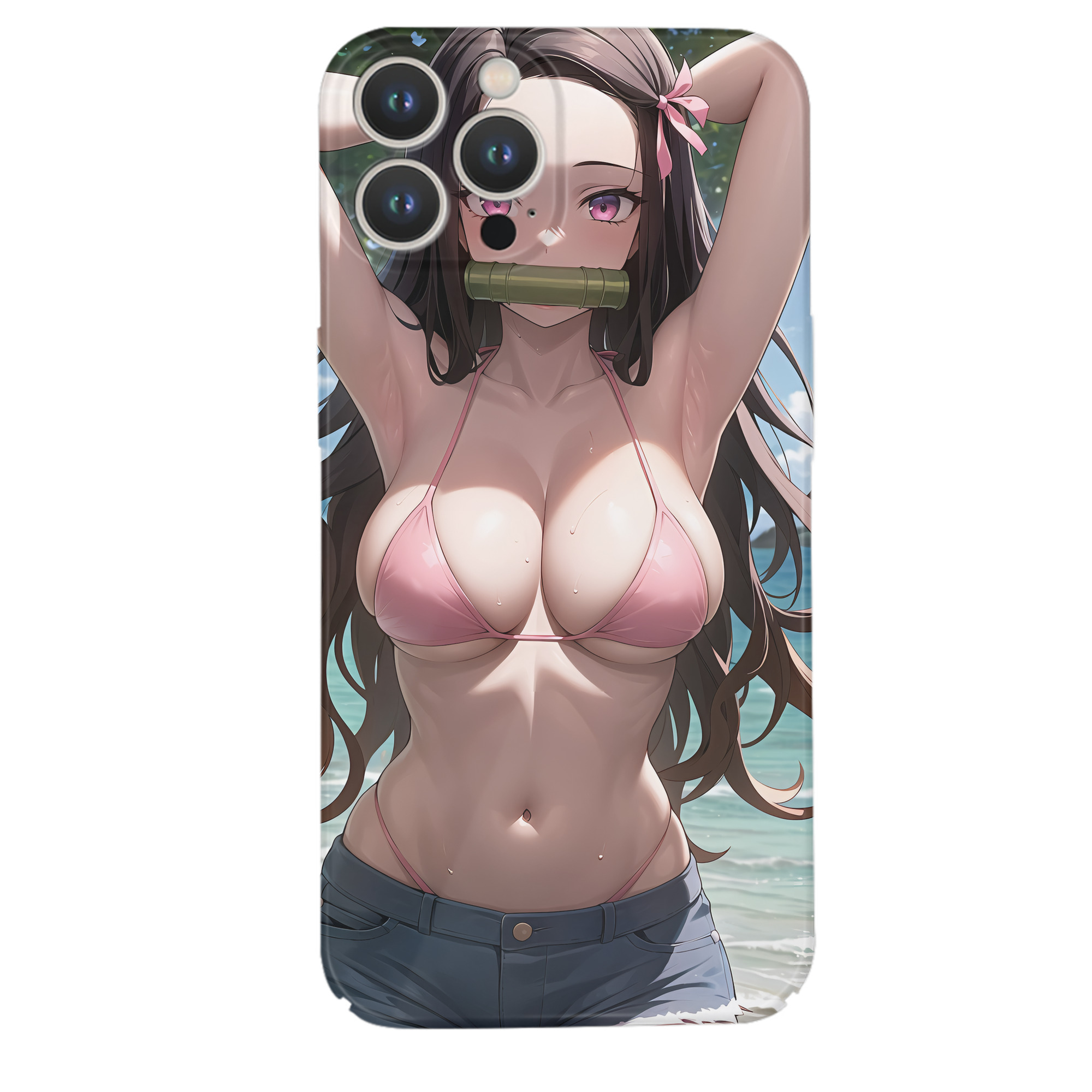 （画像用） 鬼滅の刃（きめつのやいば）竈門 禰󠄀豆子／かまど ねずこ Kamado Nezuko 【iPhone 14シリーズ対応】ハードケース